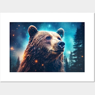 Grizzly Bear Wild Animal Majestic Wilderness Surrealist Posters and Art